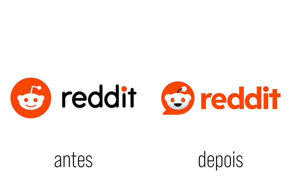 Reddit nova logo comparação e evolução